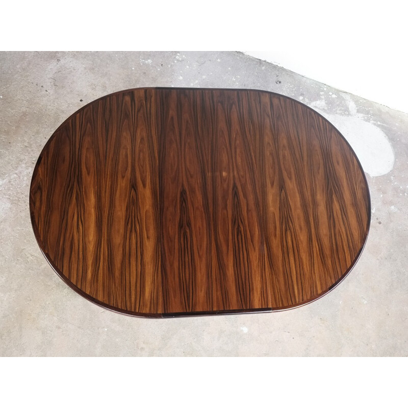 Danish round table in rosewood with 2 extension plates - 1960s