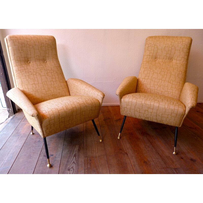 Pair of vintage Italian armchairs - 1950s