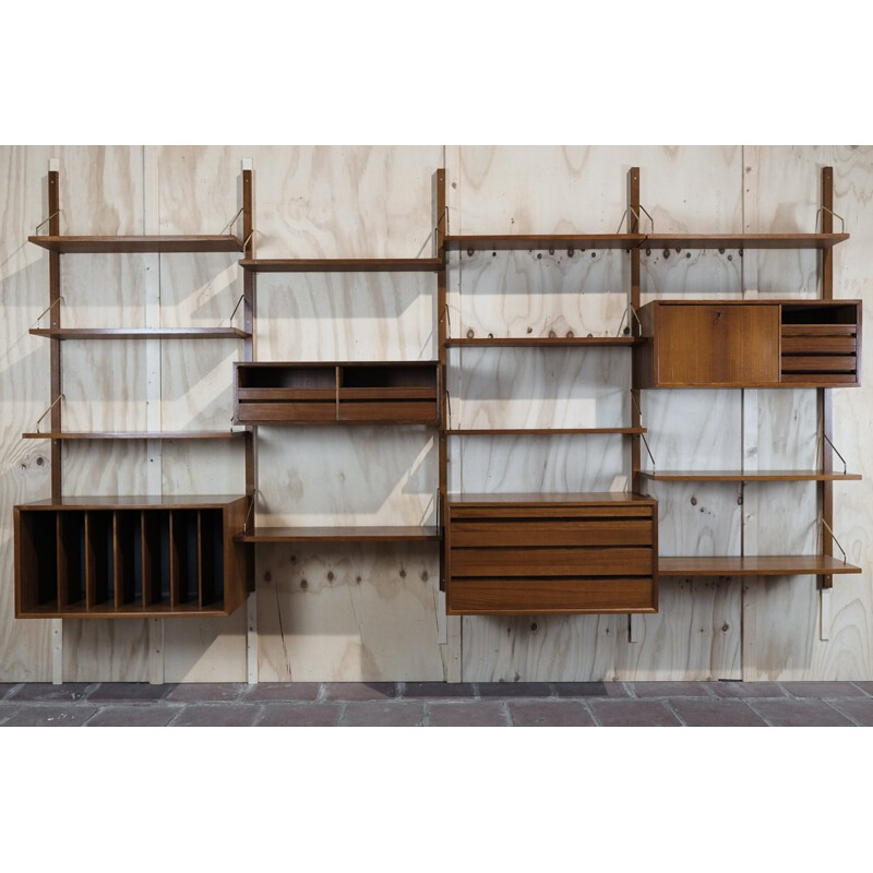 Vintage teak wall system by Poul Cadovius - 1960s