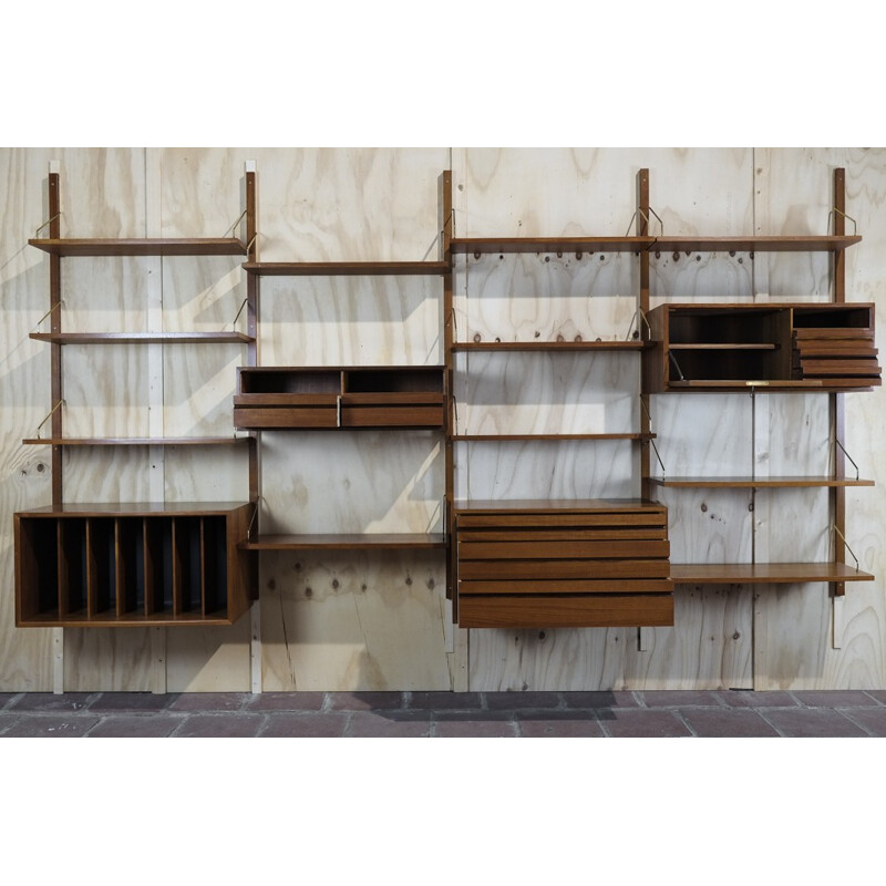 Vintage teak wall system by Poul Cadovius - 1960s