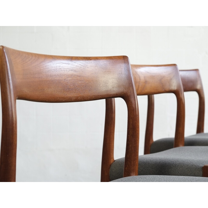 Set of 6 chairs in teak by Niels O. Møller - 1960s