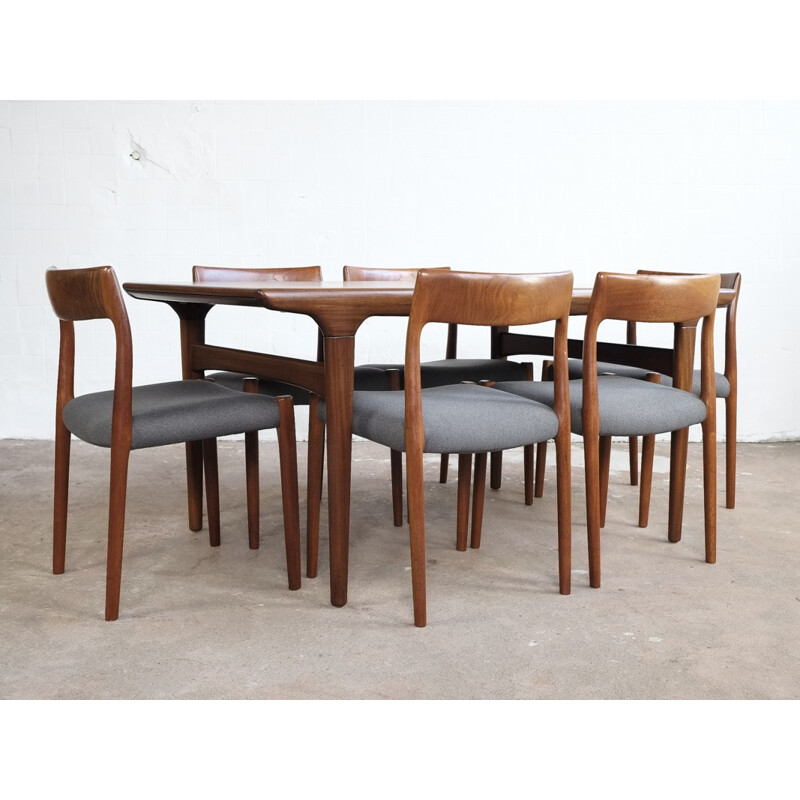 Set of 6 chairs in teak by Niels O. Møller - 1960s