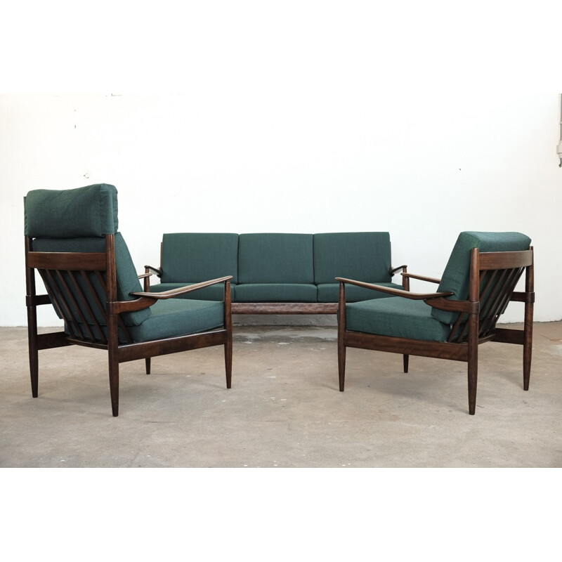 Vintage seating group in wallnut by Beka Design - 1960s