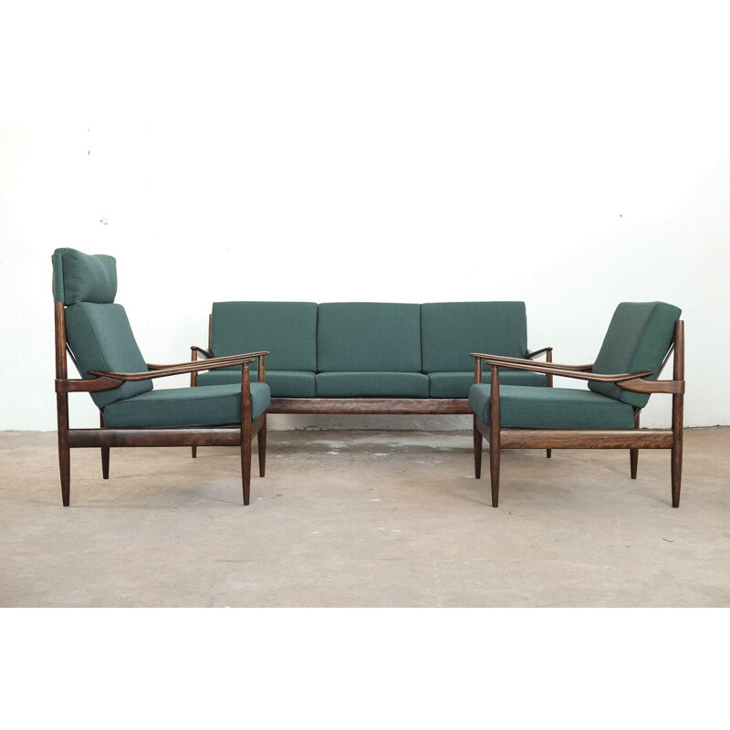 Vintage seating group in wallnut by Beka Design - 1960s