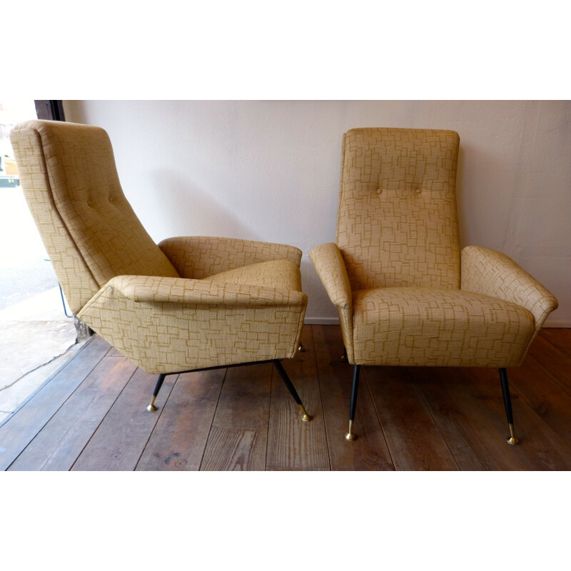 Pair of vintage Italian armchairs - 1950s