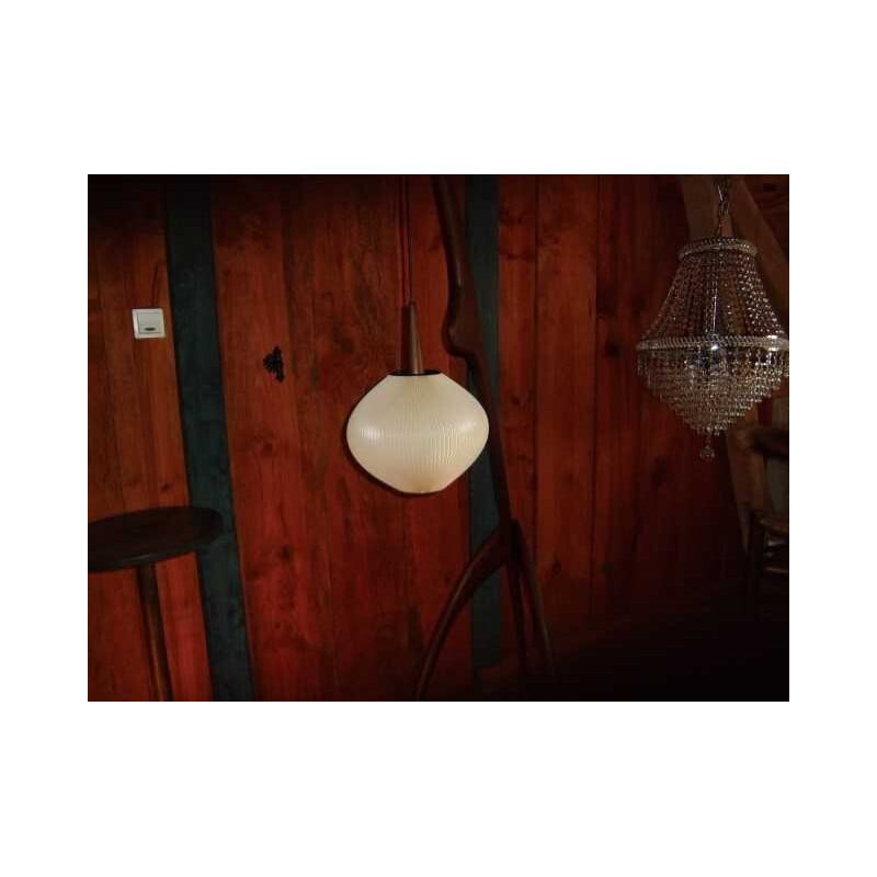 Mahogany lamp in "Praying Mantis" by Maison Rispal - 1950s
