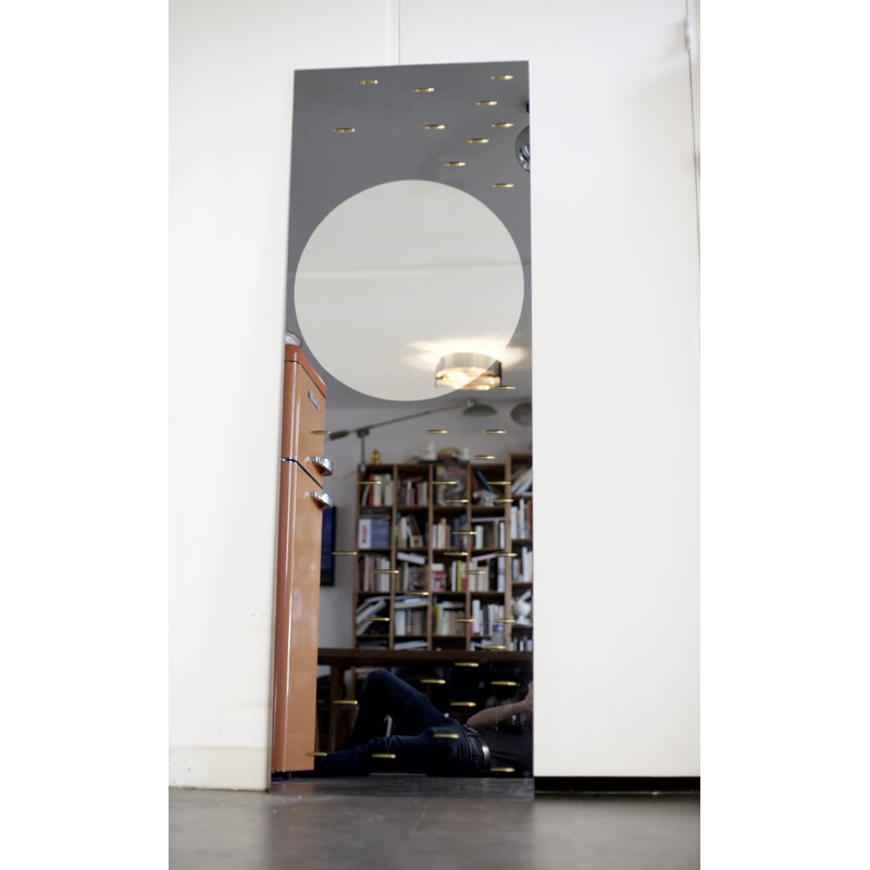 Large Kinetic Wall Mirror by Marly frères - 1950s