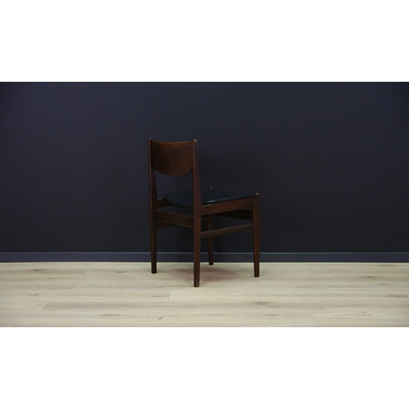 Vintage set of 6 brown danish chairs - 1960s