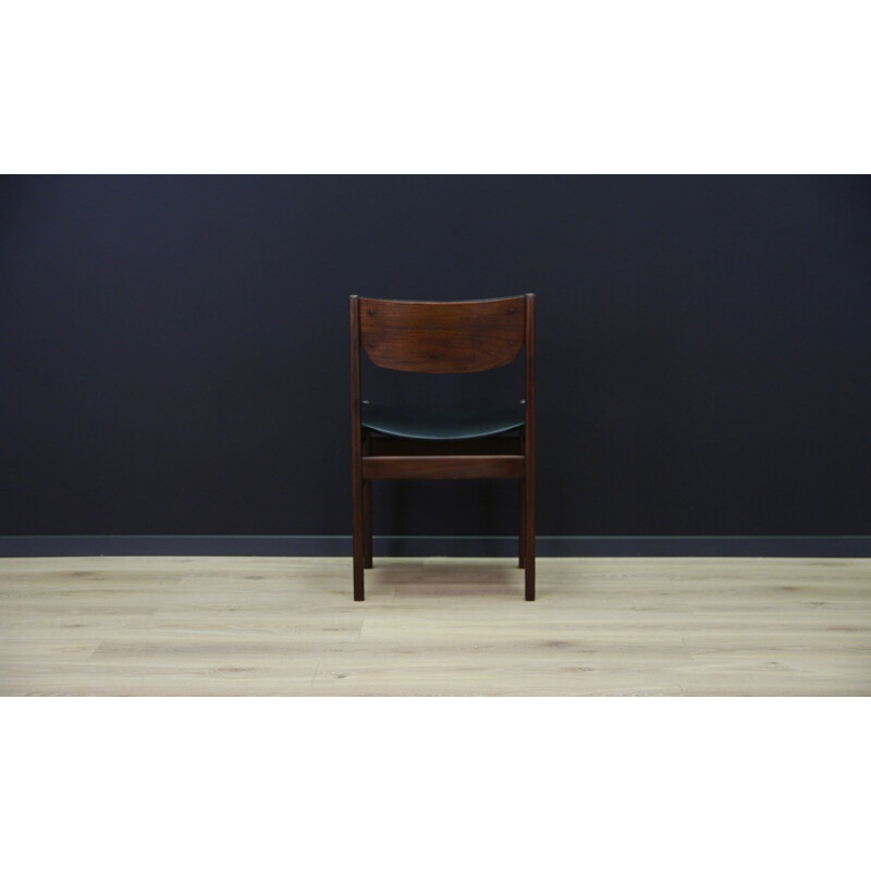 Suite de 6 chaises danoises en cuir marron foncé - 1960