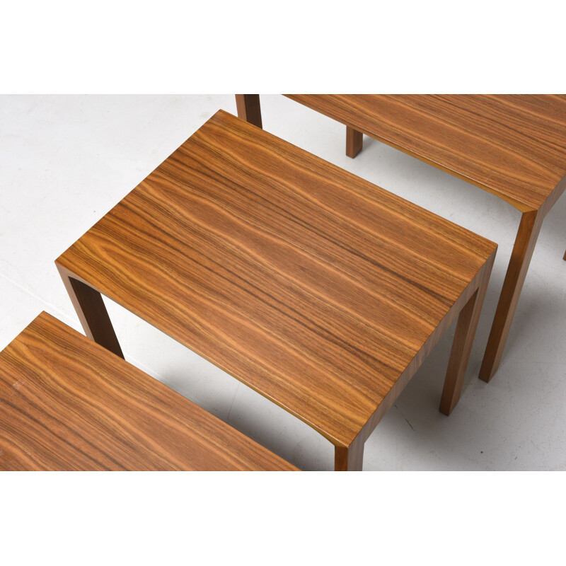 Nesting tables in wood by Wilhelm Renz - 1960s