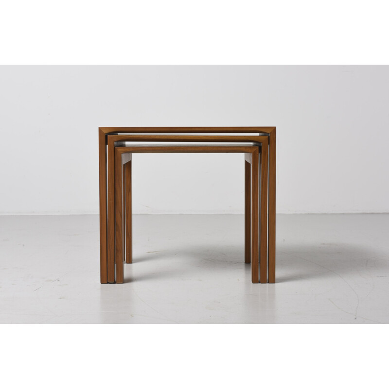 Nesting tables in wood by Wilhelm Renz - 1960s