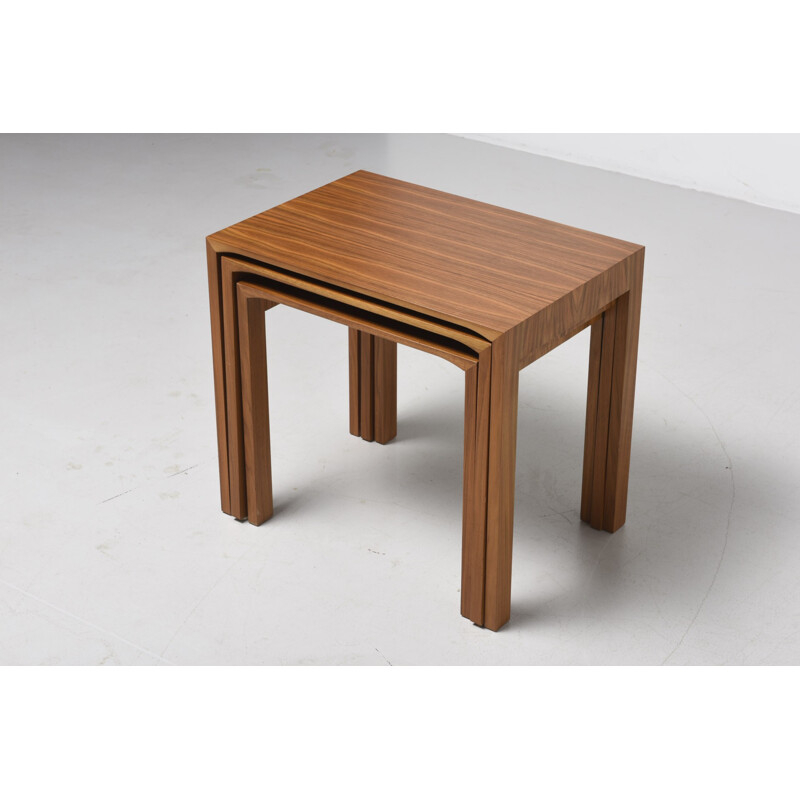 Nesting tables in wood by Wilhelm Renz - 1960s