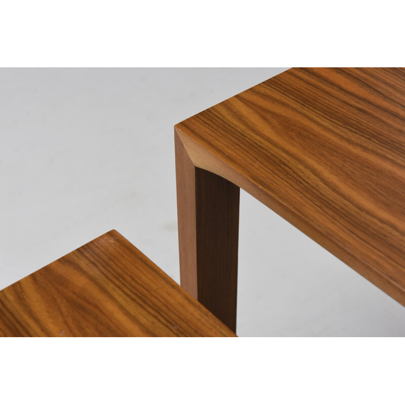 Nesting tables in wood by Wilhelm Renz - 1960s