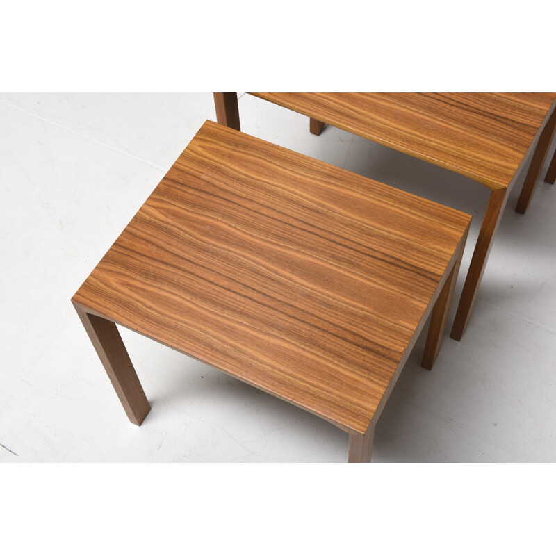 Nesting tables in wood by Wilhelm Renz - 1960s