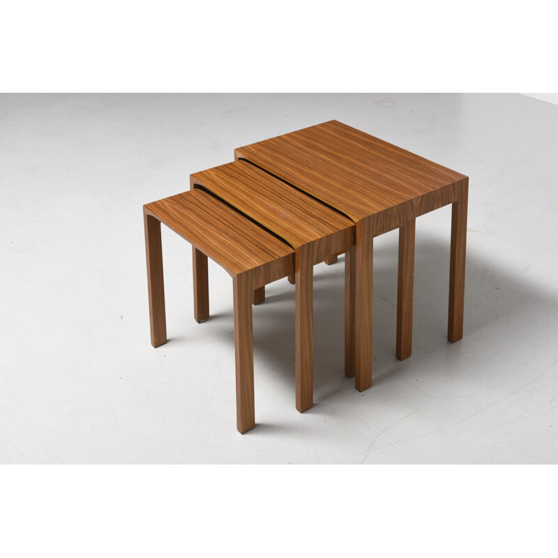 Nesting tables in wood by Wilhelm Renz - 1960s