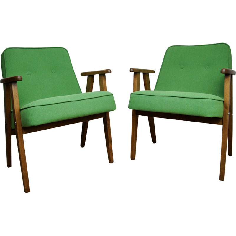 Pair of Vintage Armchairs Polish Armchairs - 1960s