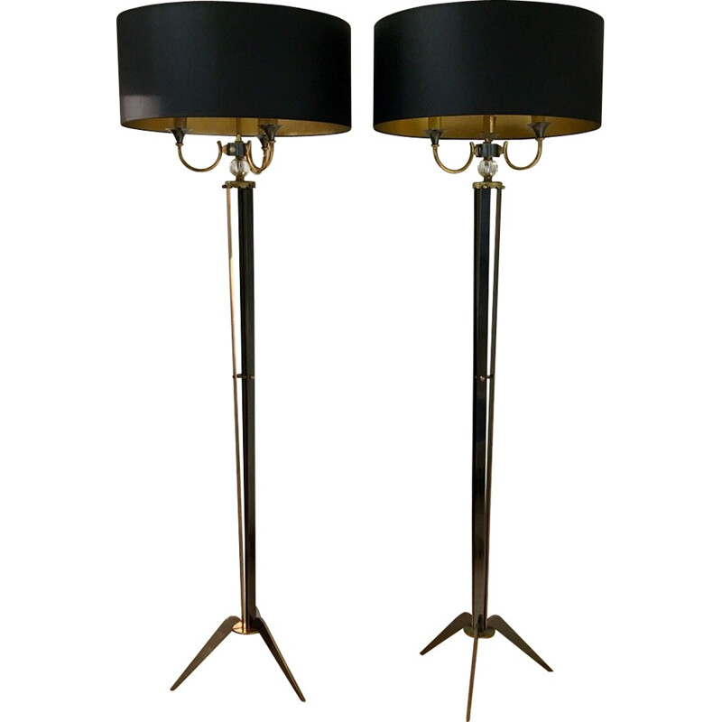 Three arms floor lamp by Arlus - 1950s