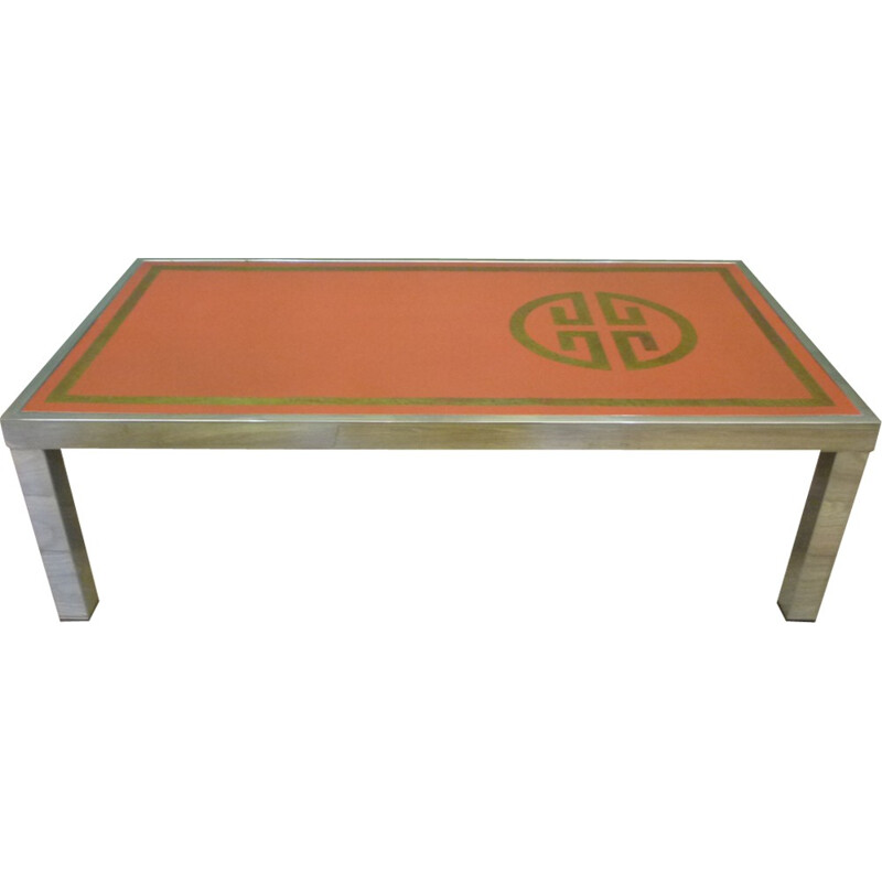 Red vintage coffee table by Nisco - 1970s