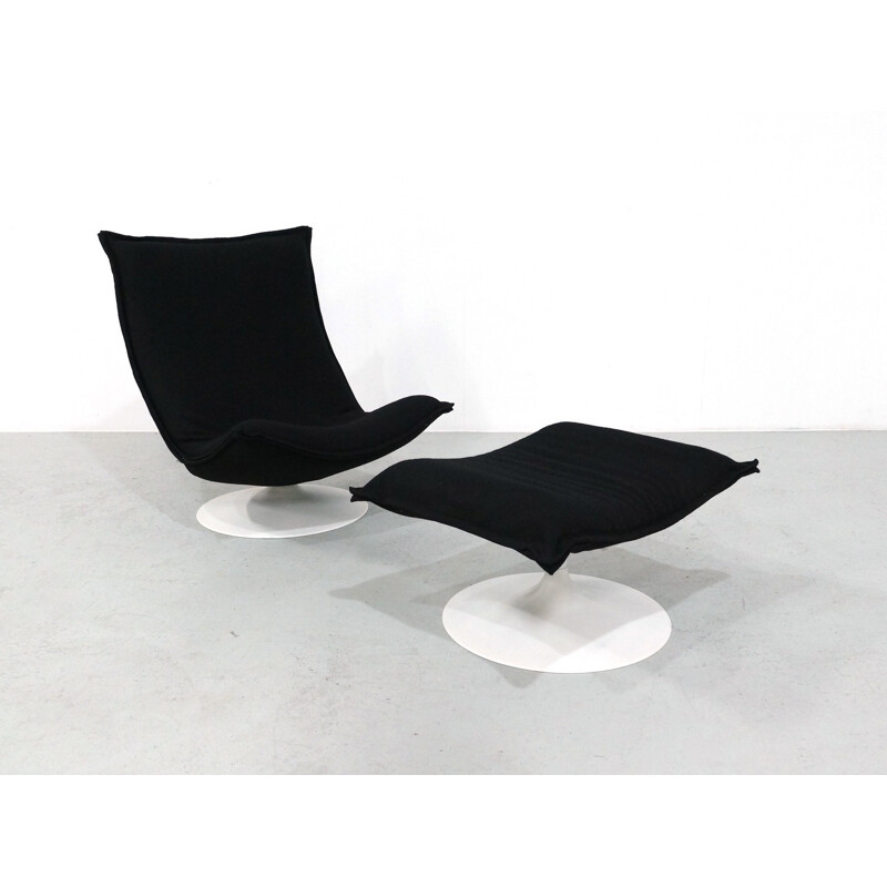 Armchair and ottoman black model 984 by Geoffrey Harcourt for Artifort - 1970s