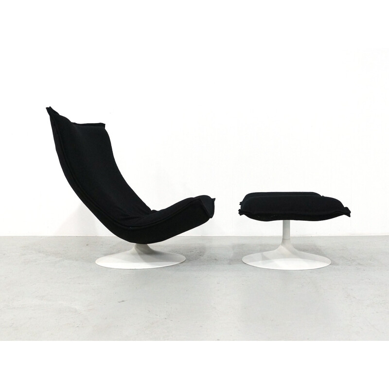 Armchair and ottoman black model 984 by Geoffrey Harcourt for Artifort - 1970s