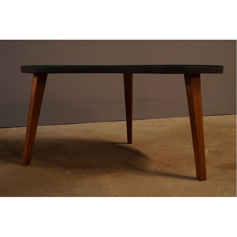 Wooden and glass table - 1950s