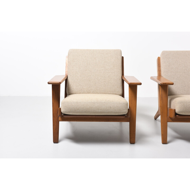 Pair Easy Chairs GE-290 In Teak by Hans J. Wegner - 1950s