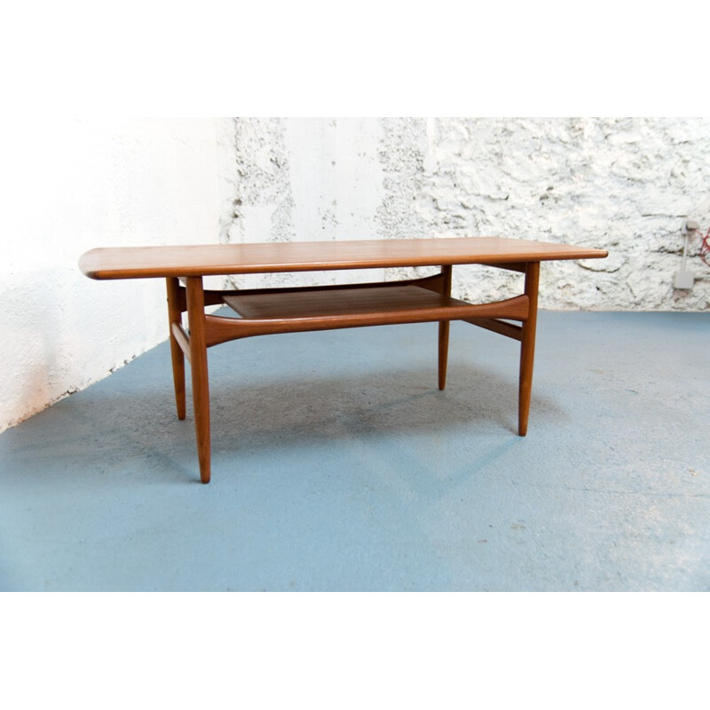 Grande table basse vintage scandinave - 1960