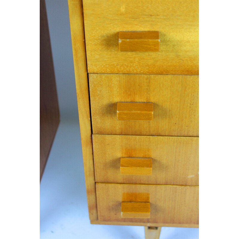 Vintage Nightstands with Black Glass Tops - 1970s