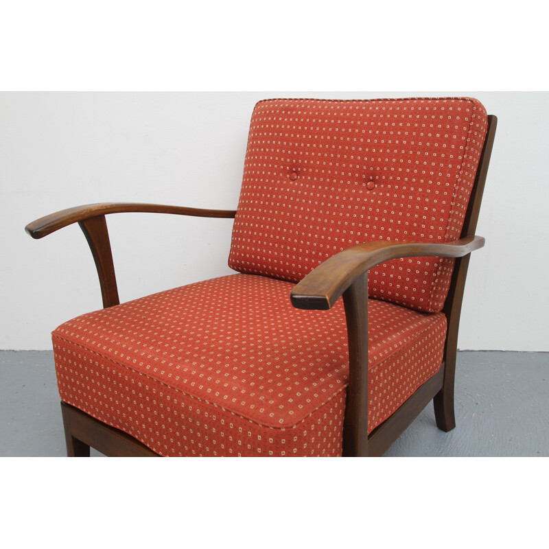 Vintage armchair in pale red - 1930s