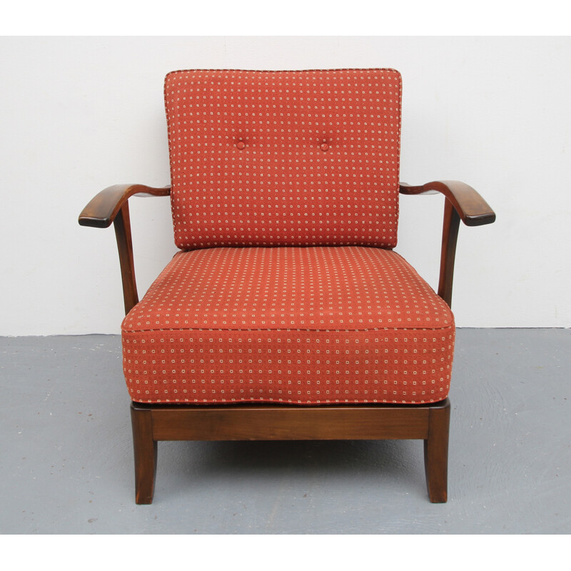 Vintage armchair in pale red - 1930s