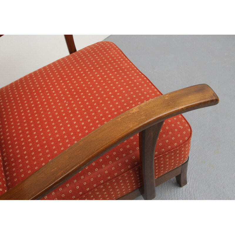 Vintage armchair in pale red - 1930s