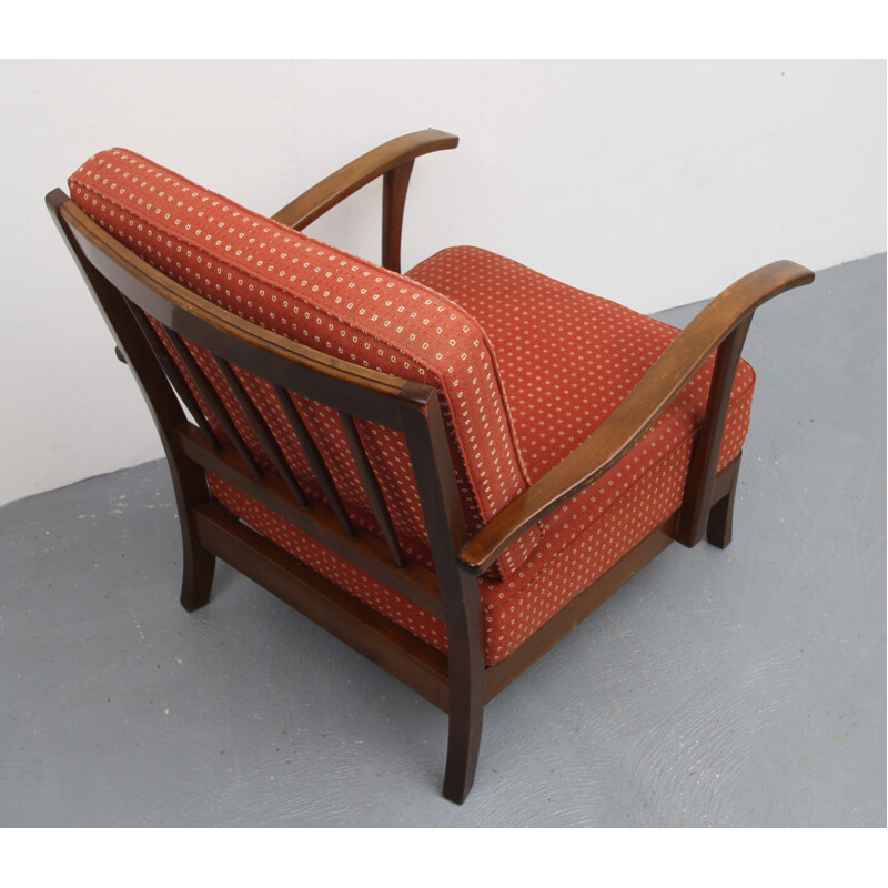 Vintage armchair in pale red - 1930s