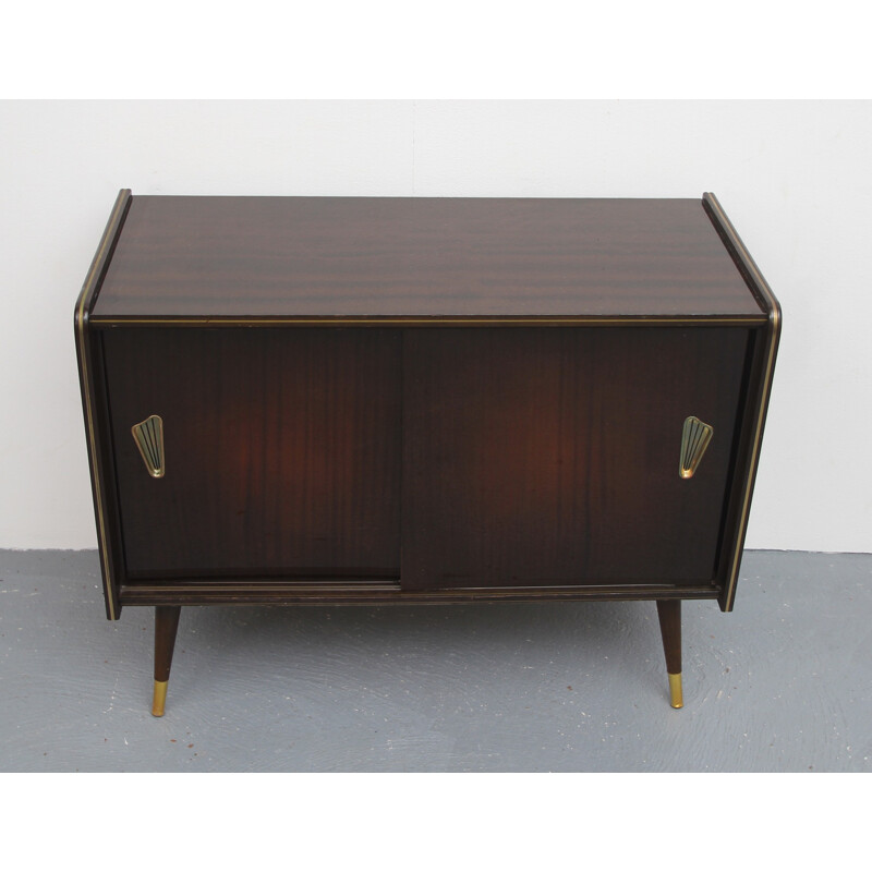 Little vintage chest of drawers with sliding doors - 1950s