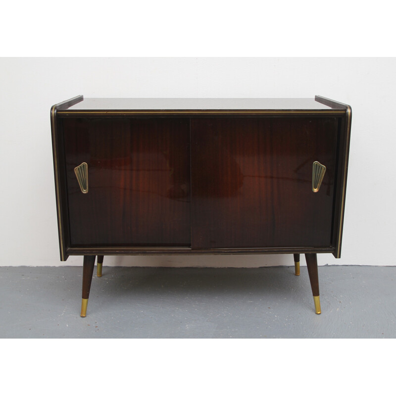 Little vintage chest of drawers with sliding doors - 1950s