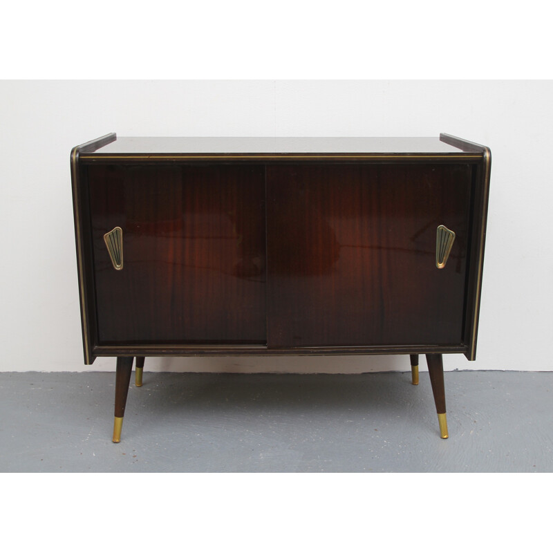 Petite commode vintage avec portes coulissantes - 1950