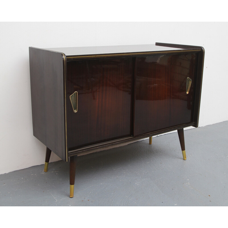 Little vintage chest of drawers with sliding doors - 1950s