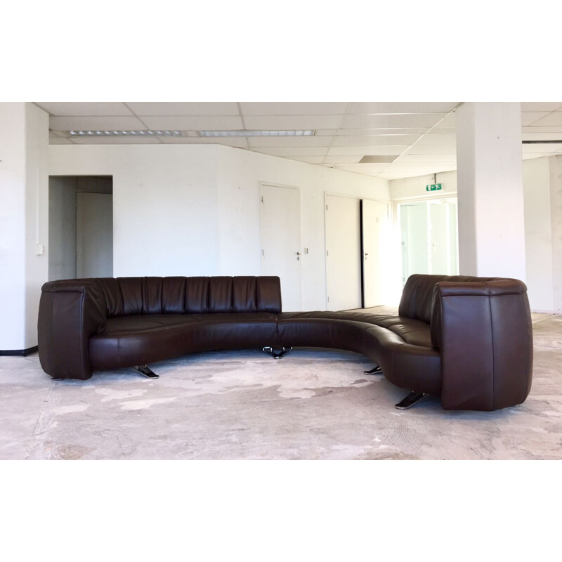Vintage brown leather sofa model DS-1064 by Hugo De Ruiter for De Sede - 2000s