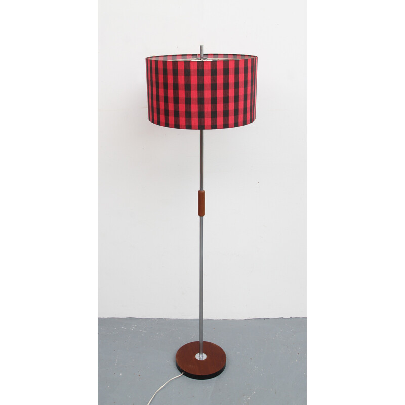 Red vintage floor lamp - 1960s