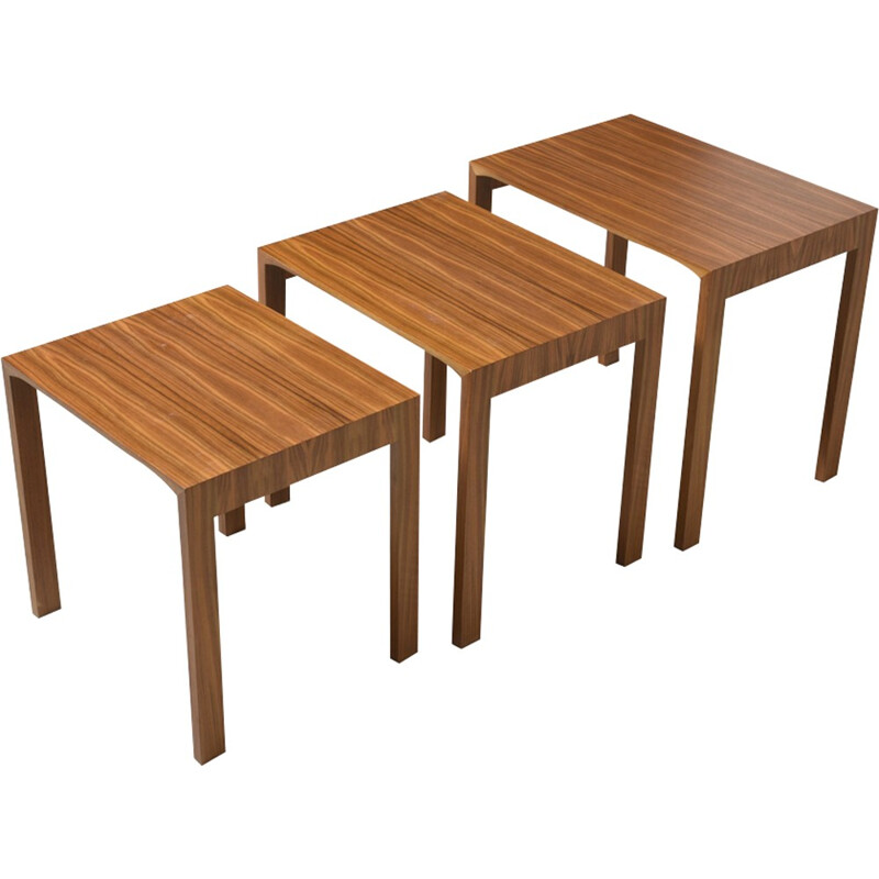 Nesting tables in wood by Wilhelm Renz - 1960s