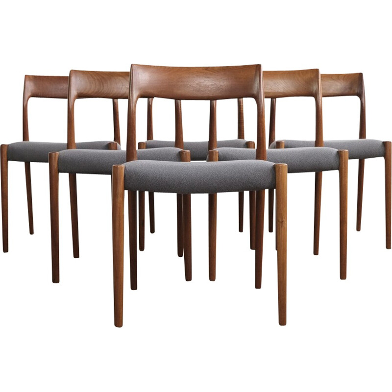 Set of 6 chairs in teak by Niels O. Møller - 1960s