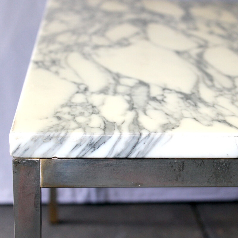 Vintage Carrara marble coffee table by Florence Knoll - 1970s