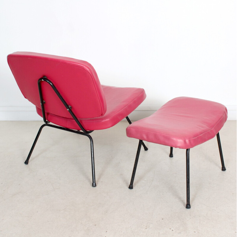 Low chair CM 190 with footstool by Pierre Paulin - 1950s