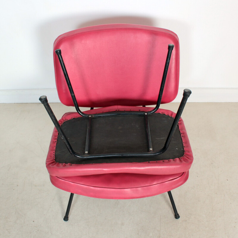 Low chair CM 190 with footstool by Pierre Paulin - 1950s