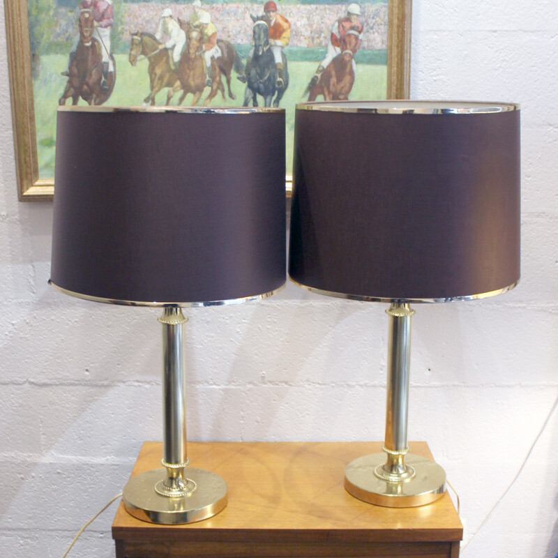 Pair of mid-century brass lamps - 1960s