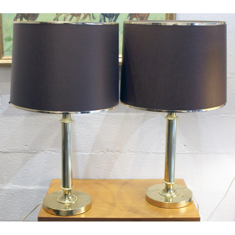 Pair of mid-century brass lamps - 1960s