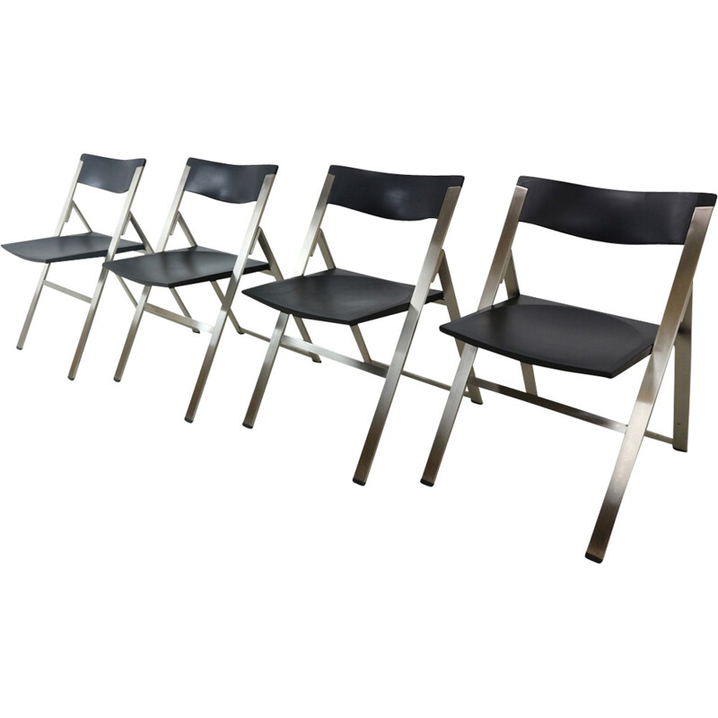 Set of Four Contemporary P08 Folding Chairs for Tecno, Italy - 1990s