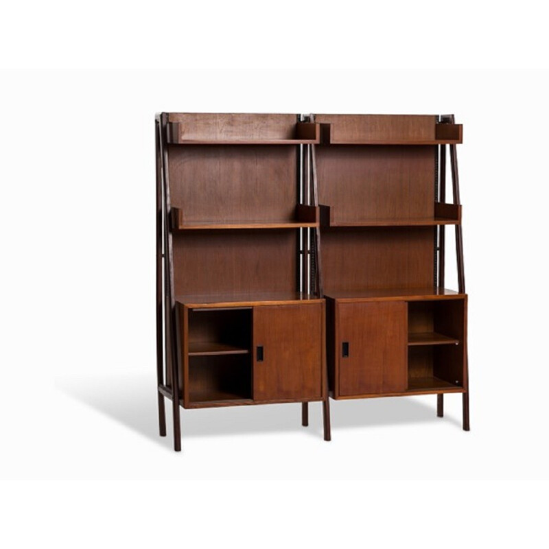 Mid-century adjustable teak shelf unit - 1960s