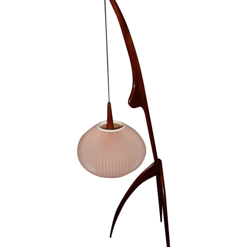 Vintage floor lamp "Praying Mantis " by Maison Rispal - 1950s