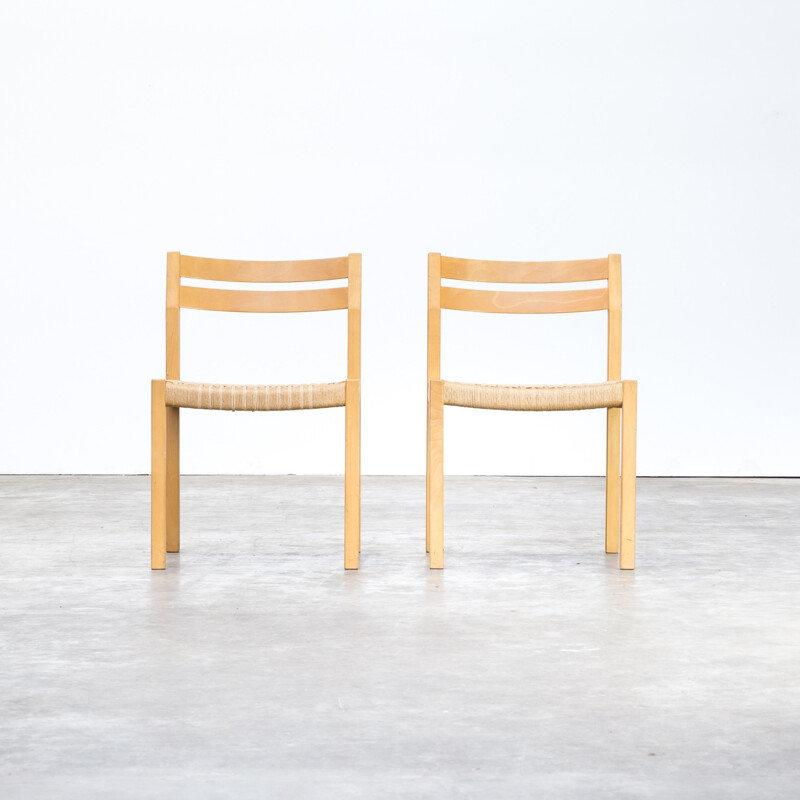 Set of 12 dining smoked oeak chairs by Niels O. Møller smoked oak dining chairs for J.L. Møller - 1970s