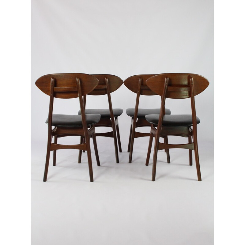 Suite de 4 chaises à repas par Louis van Teeffelen pour Wébé - 1960